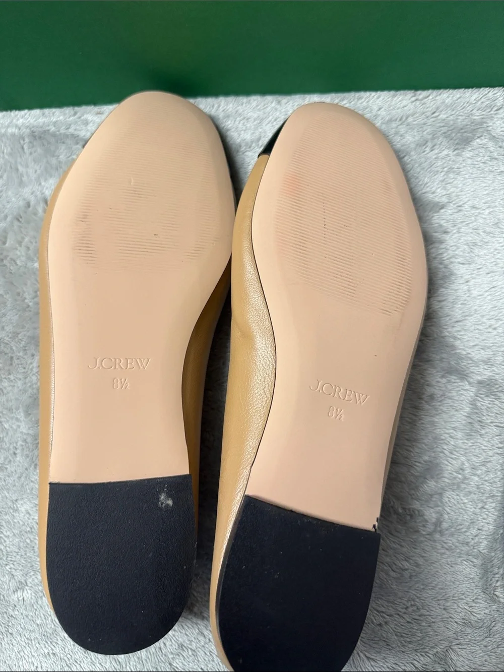 J. Crew Camel Leather Zoe Ballet with Toe Cap 8.5